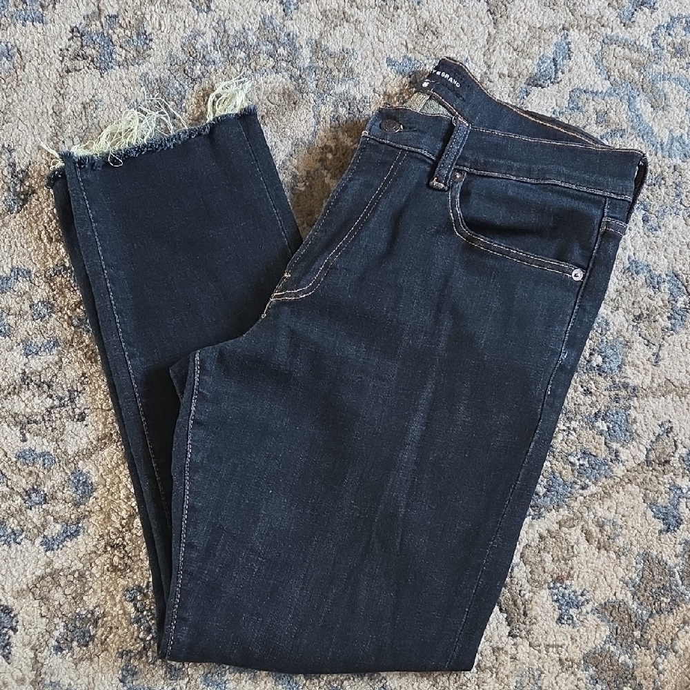 Lucky Brand Dark Blue Frayed Hem Jeans